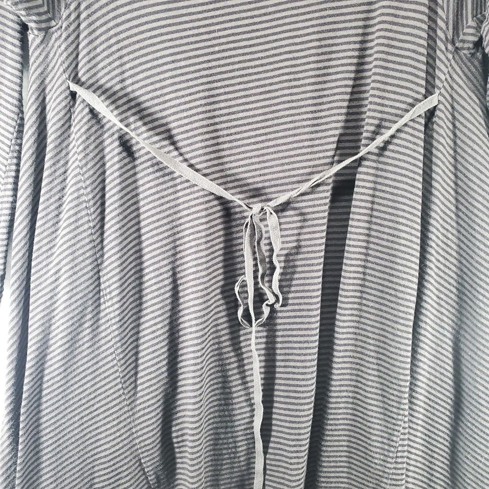 L Bryn Walker Knit Striped Shawl Collar Waterfall Cardigan Longline Lagenlook - Picture 13 of 13